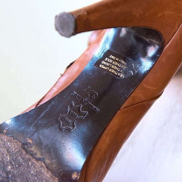 Barneys New York CO-OP Brown Mahogany Stiletto Heel Booties 37 - Picture 7 of 8